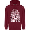 Bigger Toys Older Boys Motorbike Biker Mens 80% Cotton Hoodie Maroon