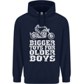 Bigger Toys Older Boys Motorbike Biker Mens 80% Cotton Hoodie Navy Blue
