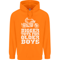 Bigger Toys Older Boys Motorbike Biker Mens 80% Cotton Hoodie Orange