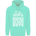 Bigger Toys Older Boys Motorbike Biker Mens 80% Cotton Hoodie Peppermint