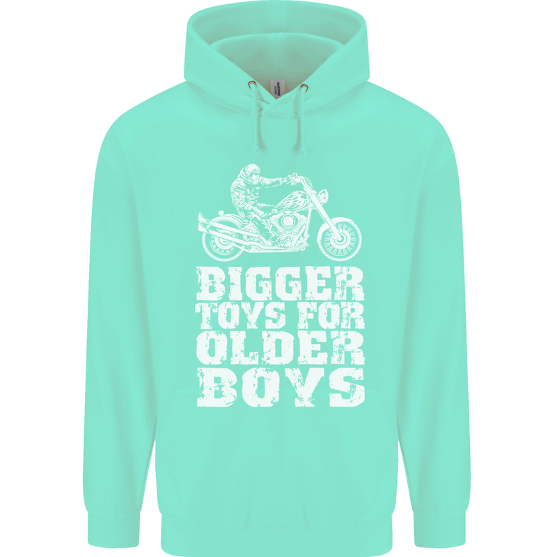 Bigger Toys Older Boys Motorbike Biker Mens 80% Cotton Hoodie Peppermint