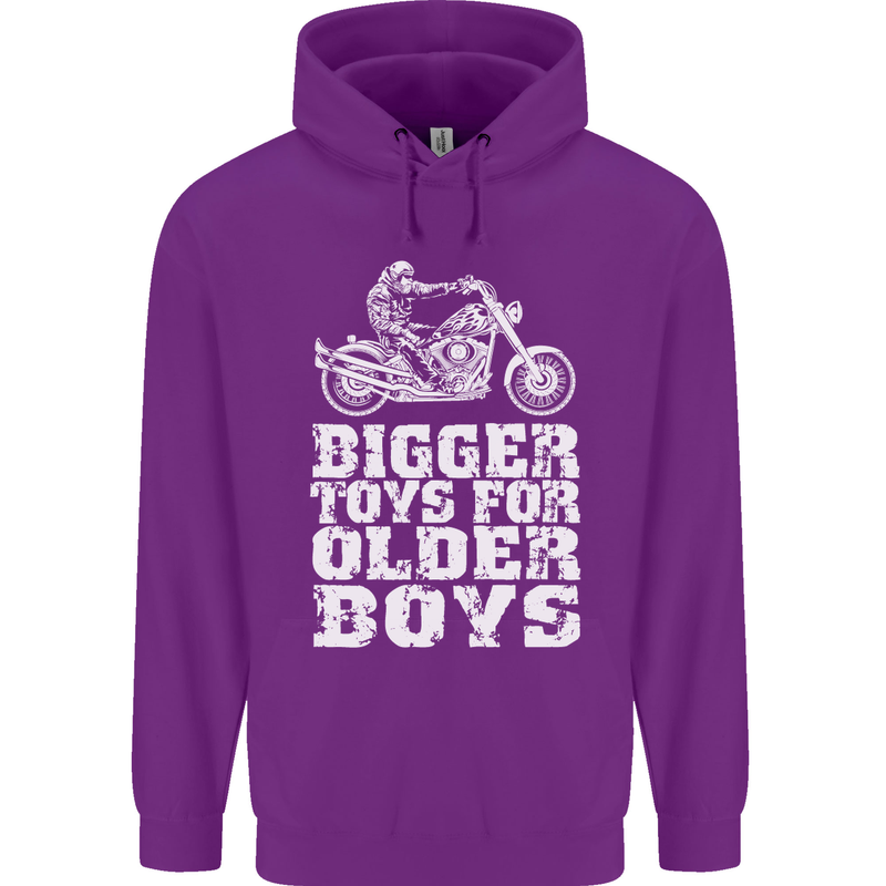 Bigger Toys Older Boys Motorbike Biker Mens 80% Cotton Hoodie Purple