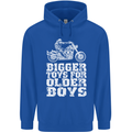Bigger Toys Older Boys Motorbike Biker Mens 80% Cotton Hoodie Royal Blue