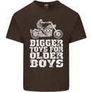 Bigger Toys Older Boys Motorbike Biker Mens Cotton T-Shirt Tee Top Dark Chocolate
