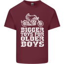 Bigger Toys Older Boys Motorbike Biker Mens Cotton T-Shirt Tee Top Maroon