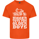 Bigger Toys Older Boys Motorbike Biker Mens Cotton T-Shirt Tee Top Orange