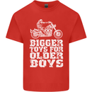 Bigger Toys Older Boys Motorbike Biker Mens Cotton T-Shirt Tee Top Red