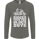 Bigger Toys Older Boys Motorbike Biker Mens Long Sleeve T-Shirt Charcoal