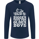 Bigger Toys Older Boys Motorbike Biker Mens Long Sleeve T-Shirt Navy Blue