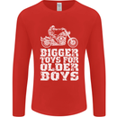 Bigger Toys Older Boys Motorbike Biker Mens Long Sleeve T-Shirt Red
