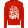Bigger Toys Older Boys Motorbike Biker Mens Sweatshirt Jumper Bright Red