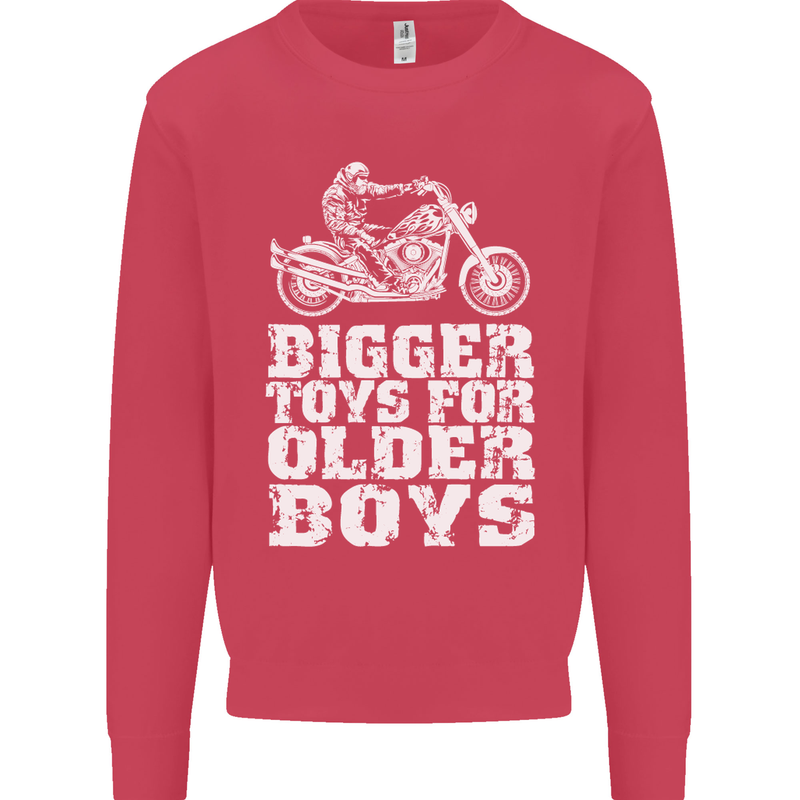 Bigger Toys Older Boys Motorbike Biker Mens Sweatshirt Jumper Heliconia