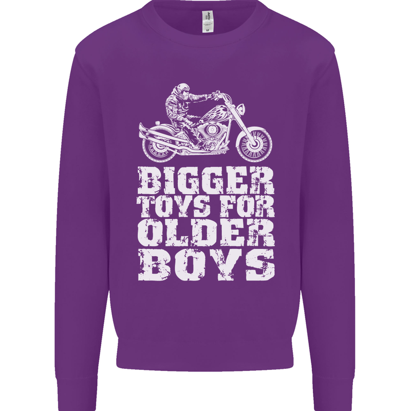 Bigger Toys Older Boys Motorbike Biker Mens Sweatshirt Jumper Purple