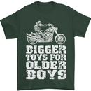 Bigger Toys Older Boys Motorbike Biker Mens T-Shirt Cotton Gildan Forest Green