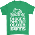 Bigger Toys Older Boys Motorbike Biker Mens T-Shirt Cotton Gildan Irish Green