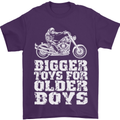 Bigger Toys Older Boys Motorbike Biker Mens T-Shirt Cotton Gildan Purple