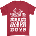 Bigger Toys Older Boys Motorbike Biker Mens T-Shirt Cotton Gildan Red
