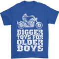 Bigger Toys Older Boys Motorbike Biker Mens T-Shirt Cotton Gildan Royal Blue