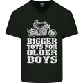 Bigger Toys Older Boys Motorbike Biker Mens V-Neck Cotton T-Shirt Black