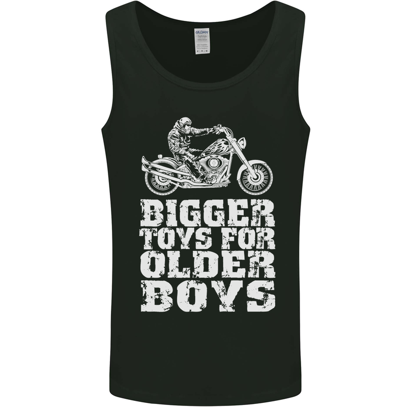 Bigger Toys Older Boys Motorbike Biker Mens Vest Tank Top Black