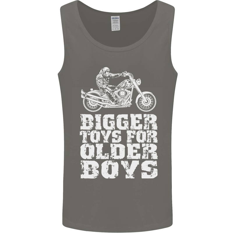 Bigger Toys Older Boys Motorbike Biker Mens Vest Tank Top Charcoal