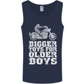 Bigger Toys Older Boys Motorbike Biker Mens Vest Tank Top Navy Blue
