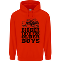 Bigger Toys Older Boys Off Roading Road 4x4 Mens 80% Cotton Hoodie Bright Red