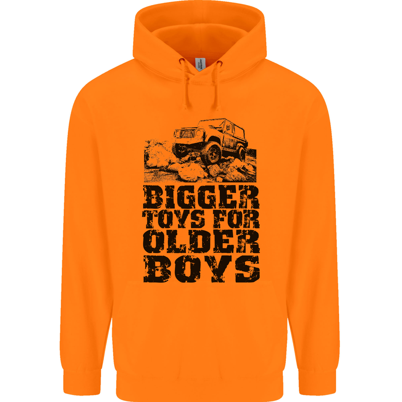 Bigger Toys Older Boys Off Roading Road 4x4 Mens 80% Cotton Hoodie Orange