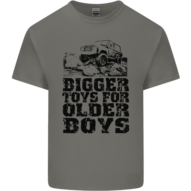 Bigger Toys Older Boys Off Roading Road 4x4 Mens Cotton T-Shirt Tee Top Charcoal