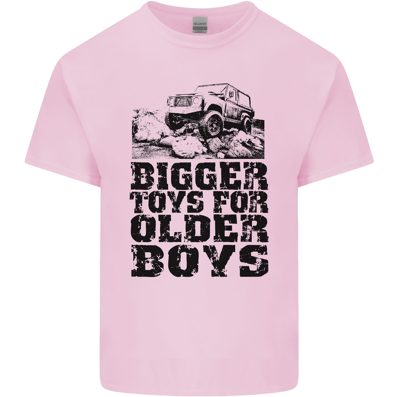 Bigger Toys Older Boys Off Roading Road 4x4 Mens Cotton T-Shirt Tee Top Light Pink