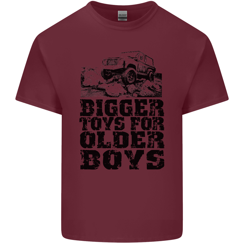 Bigger Toys Older Boys Off Roading Road 4x4 Mens Cotton T-Shirt Tee Top Maroon