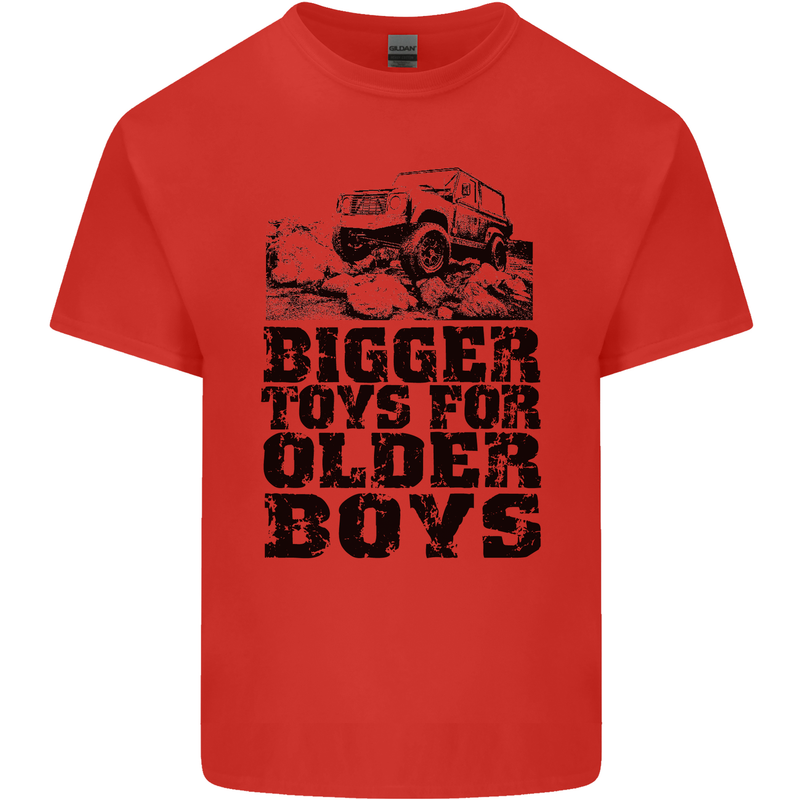 Bigger Toys Older Boys Off Roading Road 4x4 Mens Cotton T-Shirt Tee Top Red
