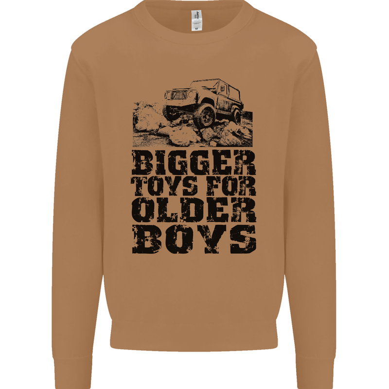 Bigger Toys Older Boys Off Roading Road 4x4 Mens Sweatshirt Jumper Caramel Latte