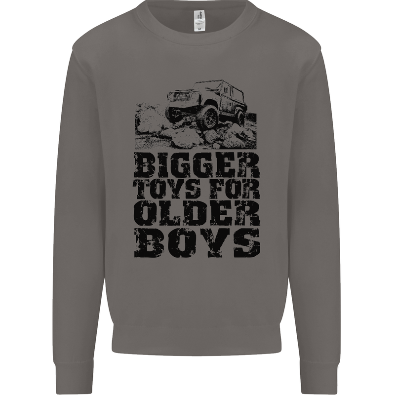 Bigger Toys Older Boys Off Roading Road 4x4 Mens Sweatshirt Jumper Charcoal