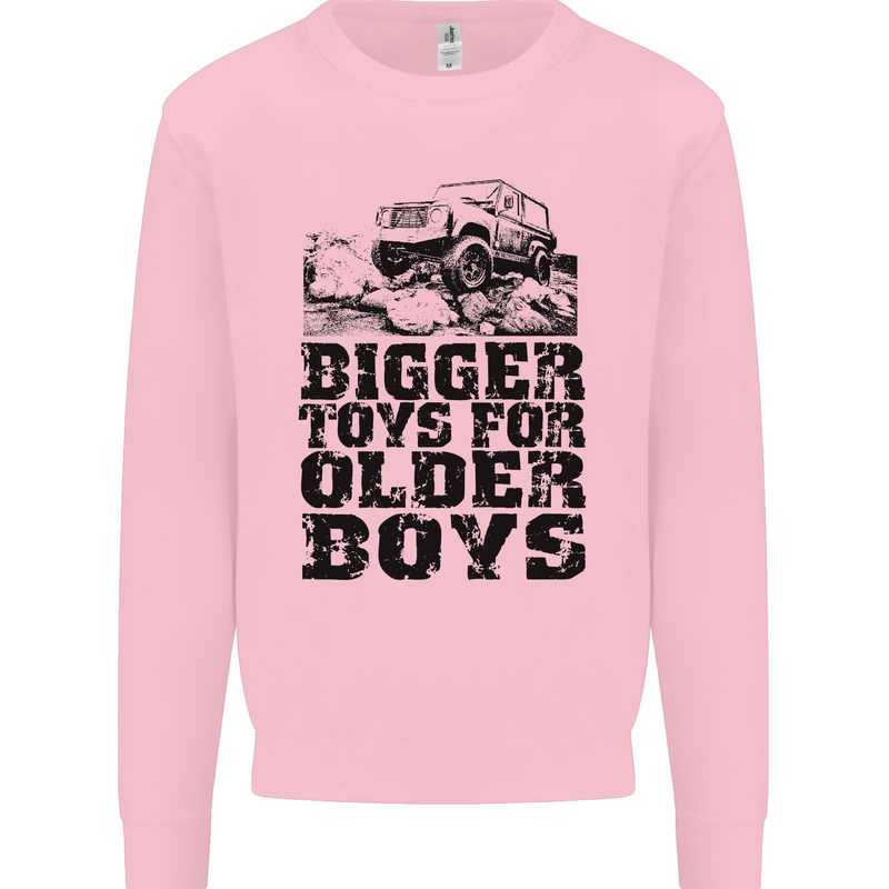 Bigger Toys Older Boys Off Roading Road 4x4 Mens Sweatshirt Jumper Light Pink