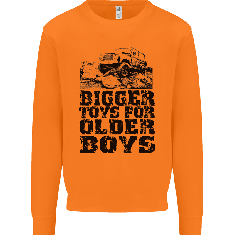 Bigger Toys Older Boys Off Roading Road 4x4 Mens Sweatshirt Jumper Orange