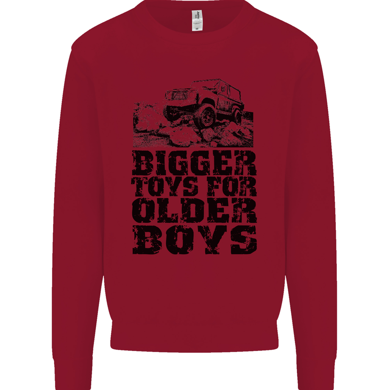 Bigger Toys Older Boys Off Roading Road 4x4 Mens Sweatshirt Jumper Red