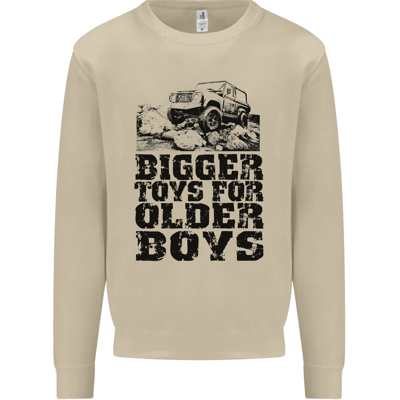 Bigger Toys Older Boys Off Roading Road 4x4 Mens Sweatshirt Jumper Sand