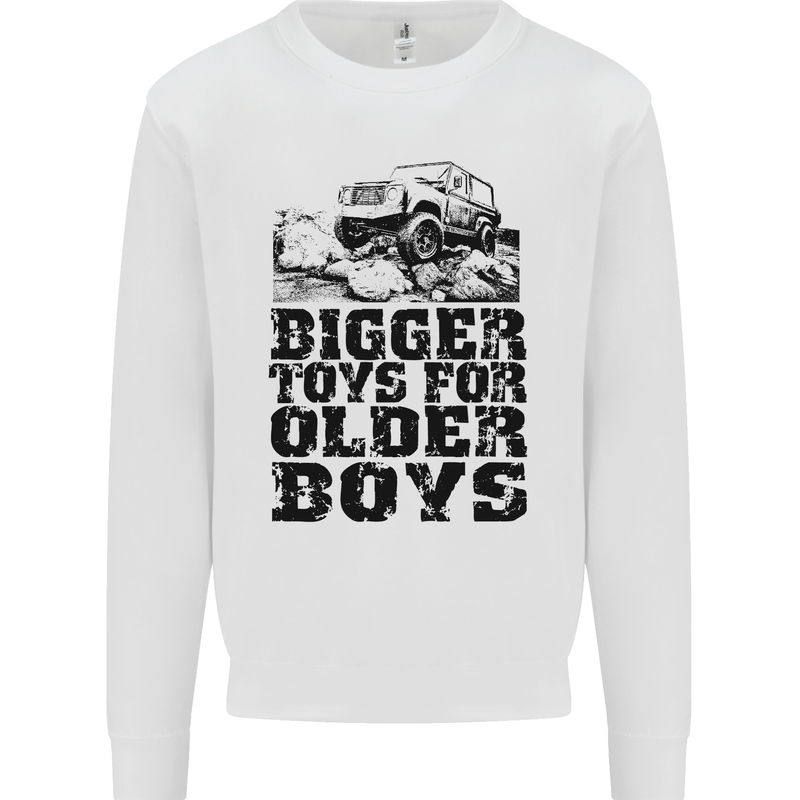 Bigger Toys Older Boys Off Roading Road 4x4 Mens Sweatshirt Jumper White