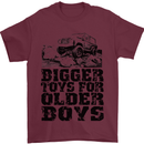 Bigger Toys Older Boys Off Roading Road 4x4 Mens T-Shirt Cotton Gildan Maroon