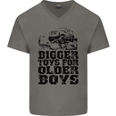 Bigger Toys Older Boys Off Roading Road 4x4 Mens V-Neck Cotton T-Shirt Charcoal