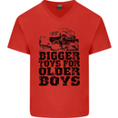 Bigger Toys Older Boys Off Roading Road 4x4 Mens V-Neck Cotton T-Shirt Red