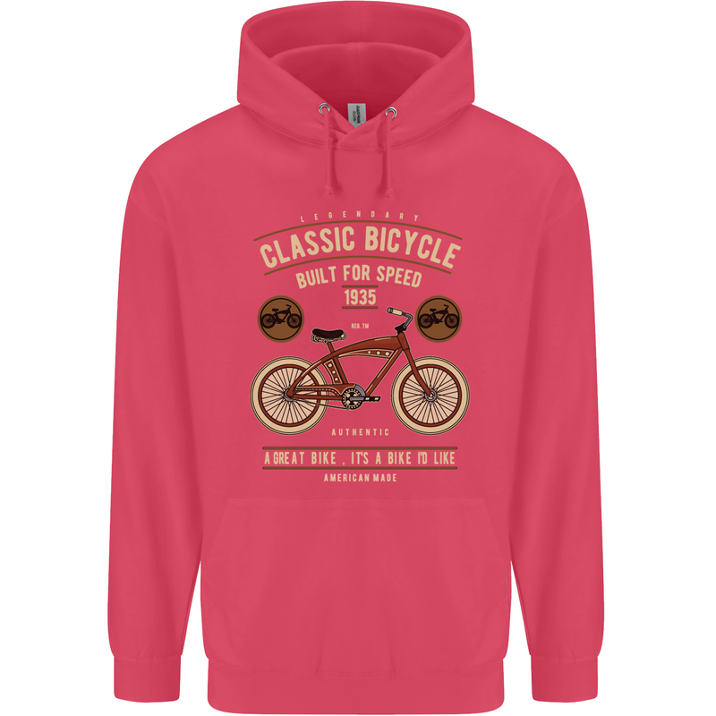 Bike Built for Speed Cycling Bicycle Childrens Kids Hoodie Heliconia