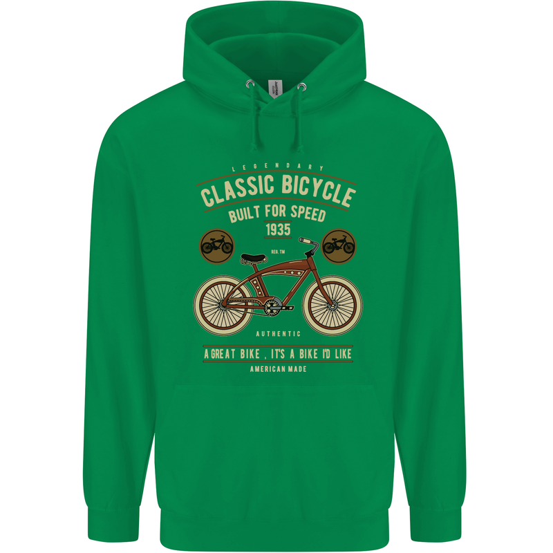 Bike Built for Speed Cycling Bicycle Childrens Kids Hoodie Irish Green