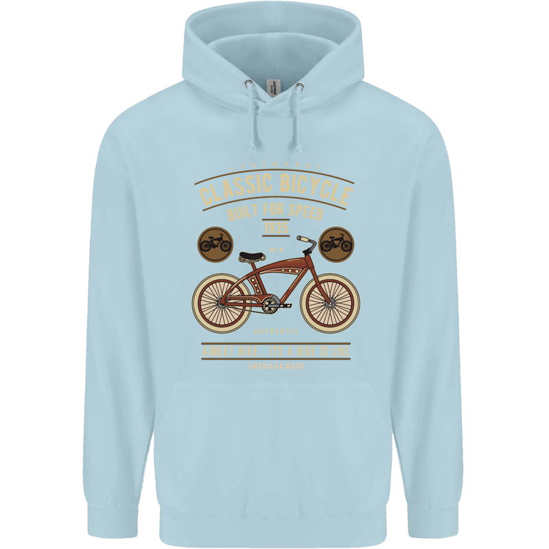Bike Built for Speed Cycling Bicycle Childrens Kids Hoodie Light Blue