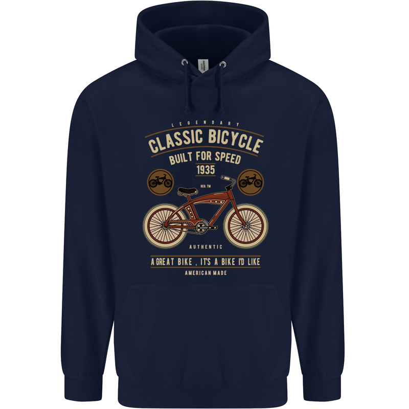 Bike Built for Speed Cycling Bicycle Childrens Kids Hoodie Navy Blue