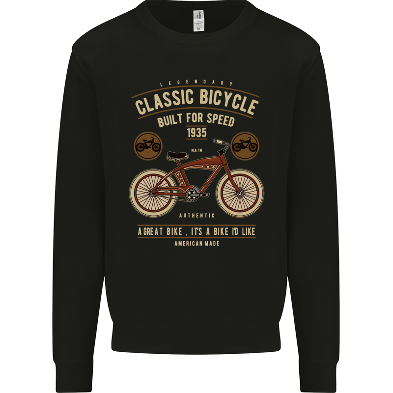 Bike Built for Speed Cycling Bicycle Kids Sweatshirt Jumper Black