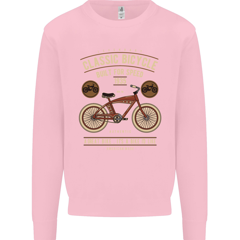 Bike Built for Speed Cycling Bicycle Kids Sweatshirt Jumper Light Pink