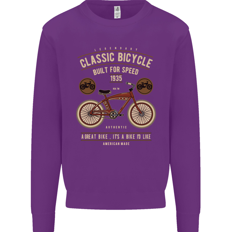 Bike Built for Speed Cycling Bicycle Kids Sweatshirt Jumper Purple
