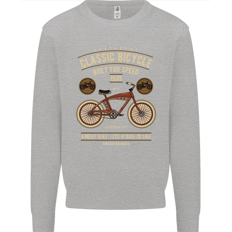 Bike Built for Speed Cycling Bicycle Kids Sweatshirt Jumper Sports Grey